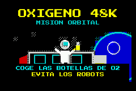 La pantalla de carga: un astronauta con una botella de oxígeno ante una estación espacial