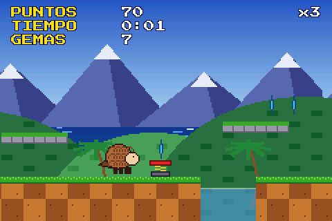 Un plataformas de 16 bits: tierra a cuadros y un mar que se mueve línea a línea