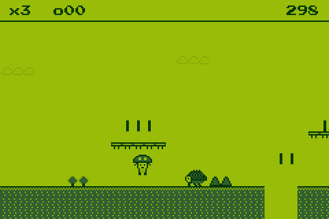 Un plataformas en cuatro tonos de verde, a pantalla completa